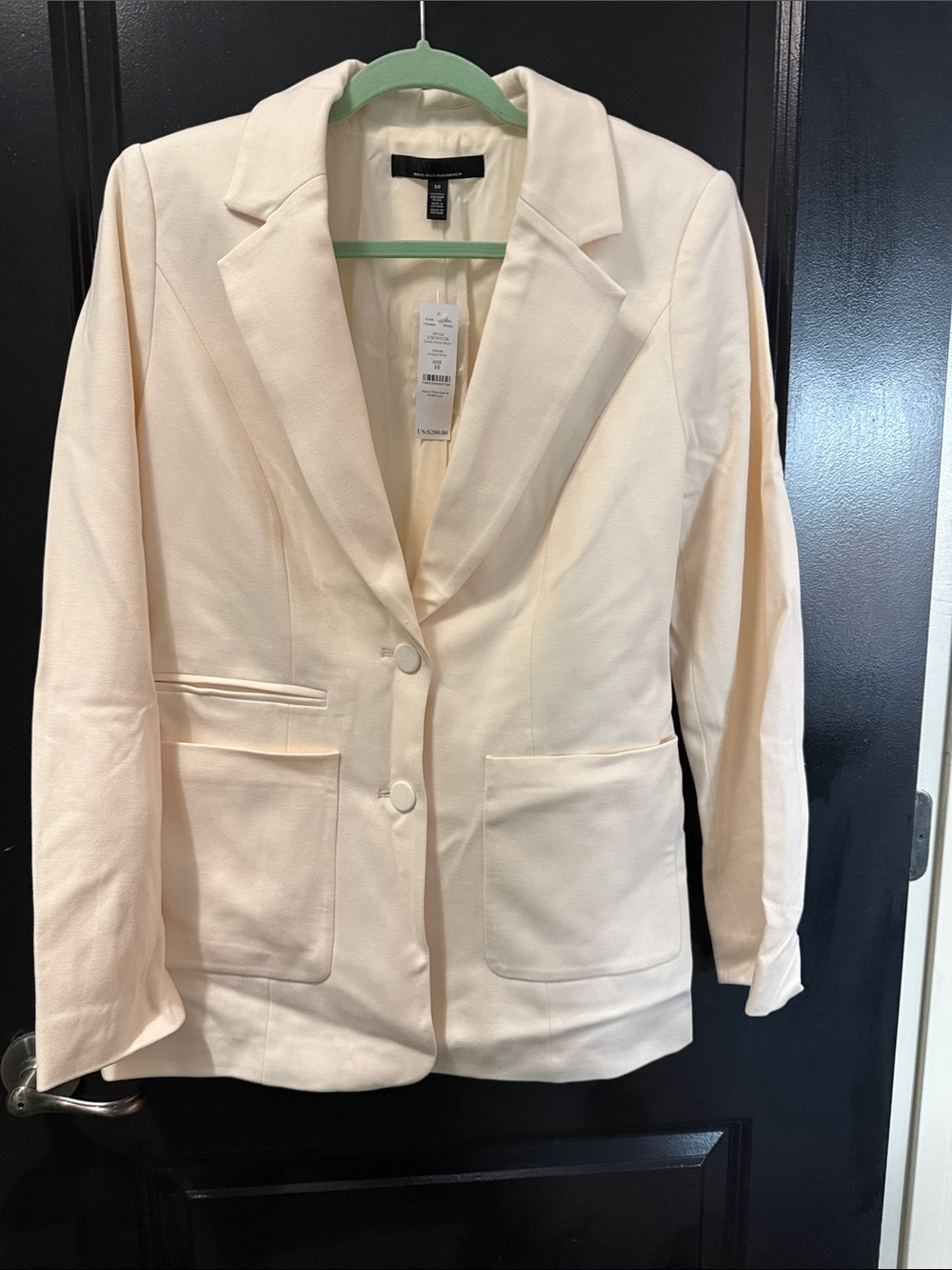 WHBM Tailored Cream Women's Blazer - Classic Two-Button Jacket